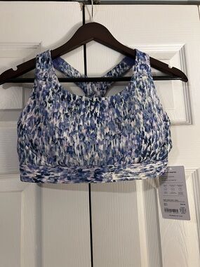 Athleta Blue Lavender Printed Sports Bra